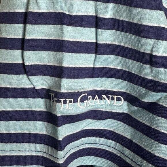 Peter Millar Sky Blue / Navy Striped Short Sleeve Crown Golf Polo Size Large - Picture 7 of 8